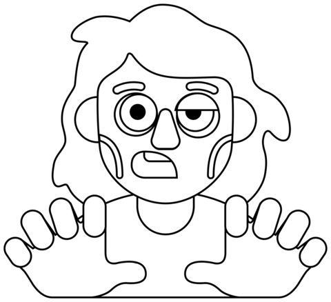 Woman Zombie Emoji Coloring Page